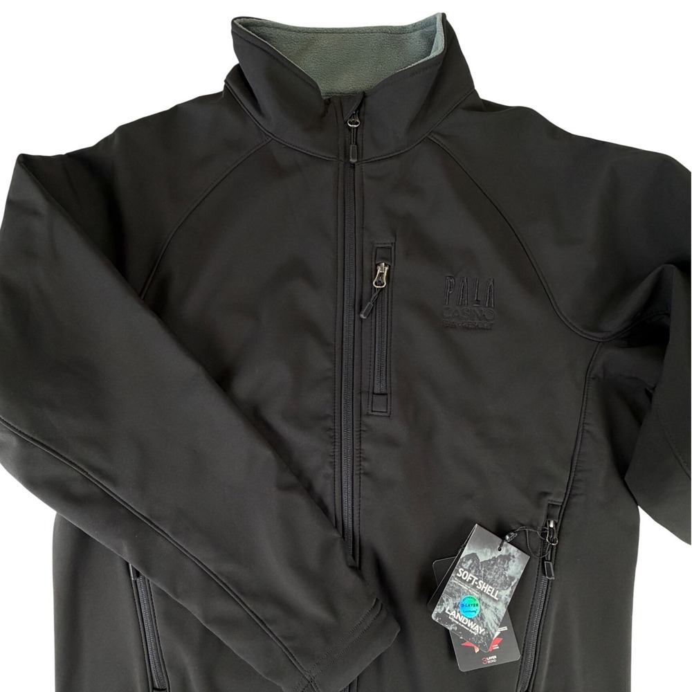 Landway Soft-Shell Jacket Womens Small Black 3-Layer Bonded Water Repellent NWT